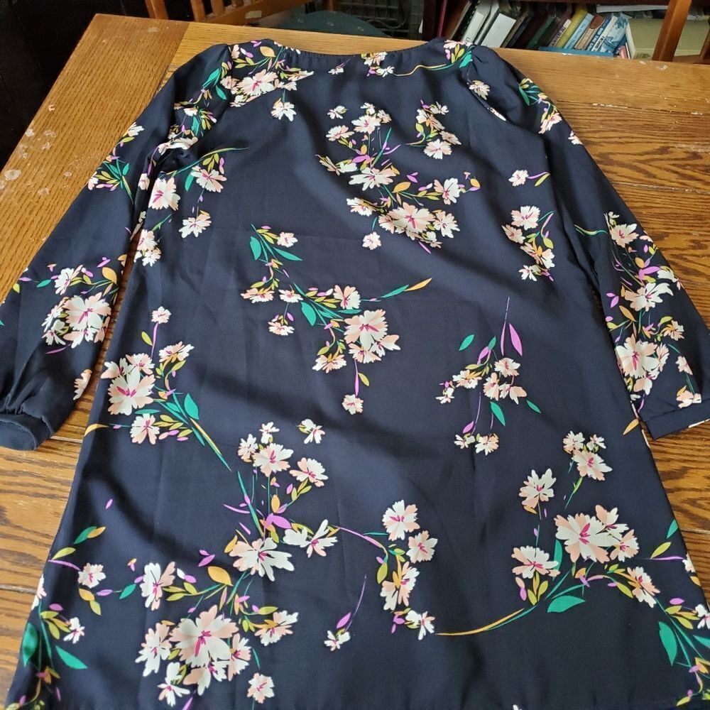 Lulu's herbaceous babe navy blue floral shift dress sz small - Picture 3 of 4